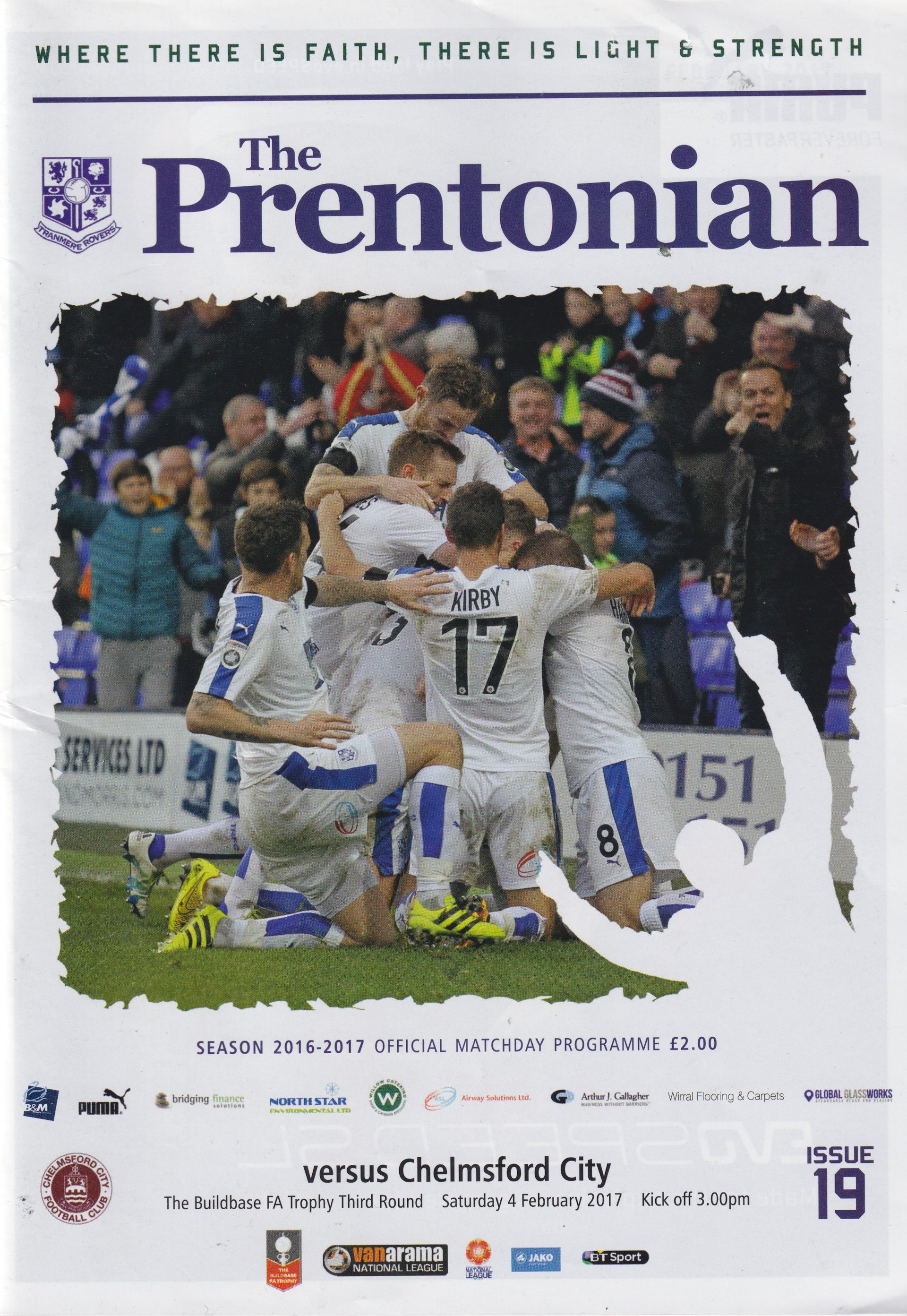 Tranmere Rovers v Chelmsford match programme